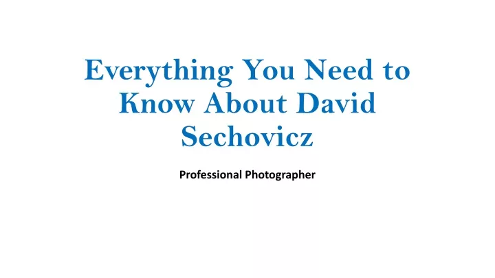 everything you need to know about david sechovicz