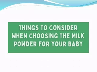 Things to Consider when Choosing the Milk Powder for your Baby - Danone India