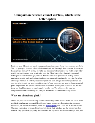 comparison between cpanel vs plesk which