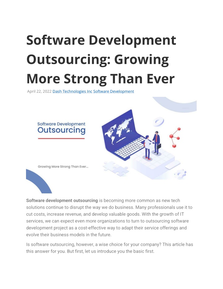 software development outsourcing growing more