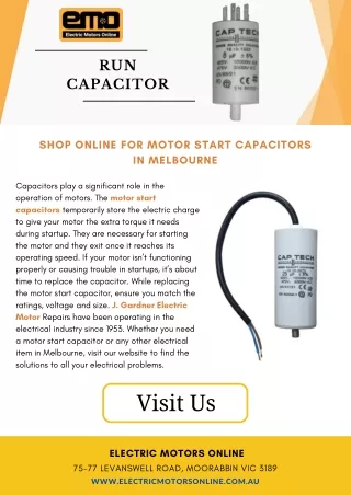 Shop Online for Motor Start Capacitors in Melbourne