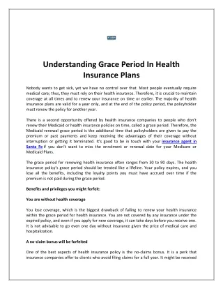 Understanding Grace Period In Health Insurance Plans