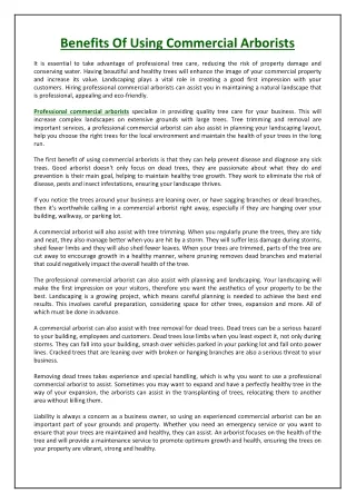 benefits of using commercial arborists