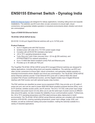 en50155 ethernet switch dynalog india