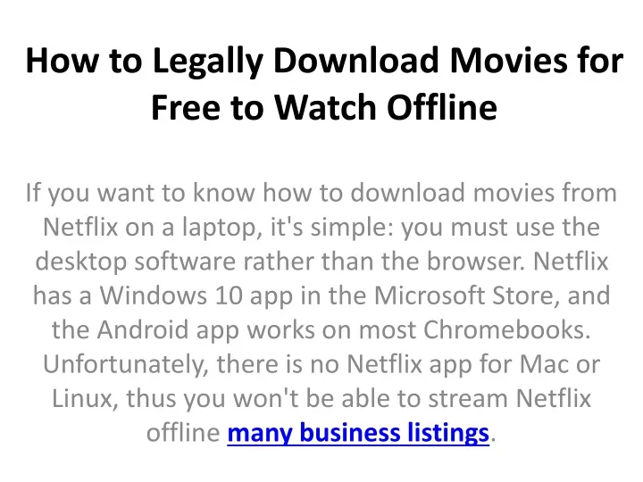 PPT How to Legally Download Movies for Free to Watch Offline