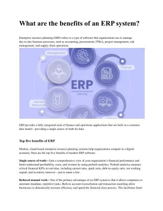 what are the benefits of an erp system