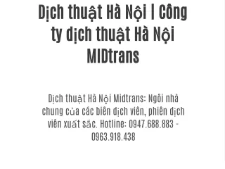 Dịch thuật Hà Nội | Công ty dịch thuật Hà Nội MIDtrans
