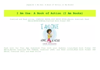 [epub]$$ I Am One A Book of Action (I Am Books) (DOWNLOAD E.B.O.O.K.^)