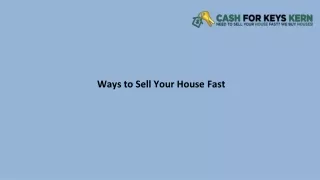 ways to sell your house fast