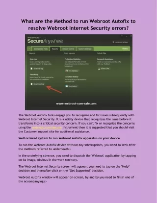 what are the method to run webroot autofix