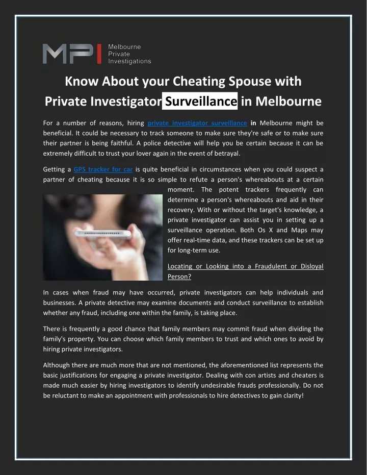 know about your cheating spouse with private