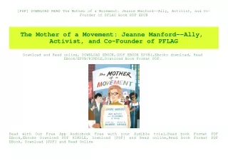 [PDF] DOWNLOAD READ The Mother of a Movement Jeanne Manford--Ally  Activist  and Co-Founder of PFLAG Book PDF EPUB