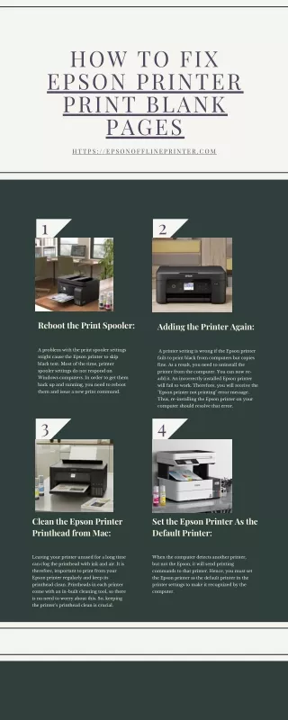 how to fix epson printer print blank pages