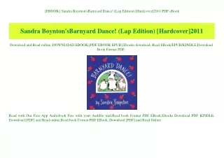 {EBOOK} Sandra Boynton'sBarnyard Dance! (Lap Edition) [Hardcover]2011 PDF eBook