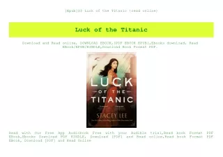 [Epub]$$ Luck of the Titanic {read online}