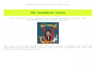 textbook$ The Toothbrush Circus {read online}