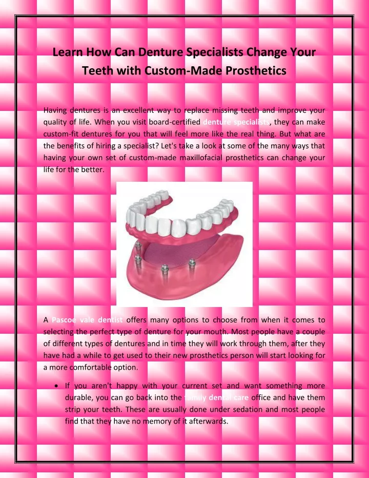 learn how can denture specialists change your