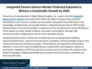 Integrated Passive Devices Market