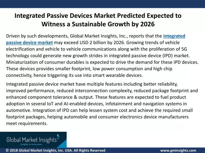 integrated passive devices market predicted