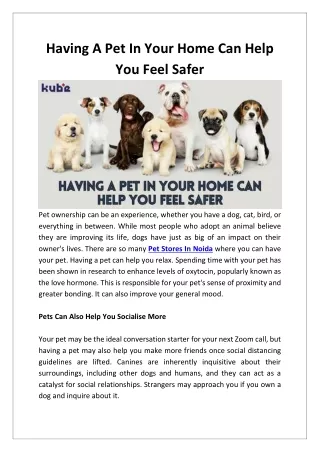 having a pet in your home can help you feel safer