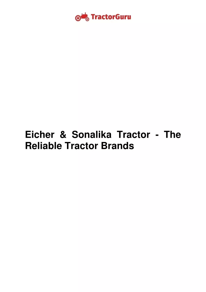 eicher sonalika tractor the reliable tractor