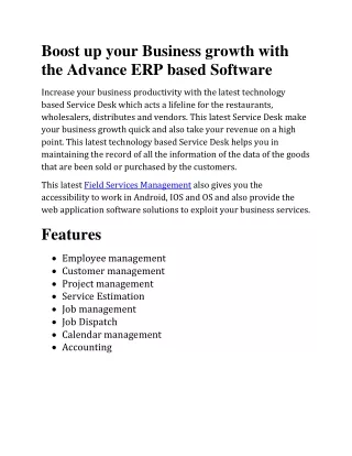Field Service Management
