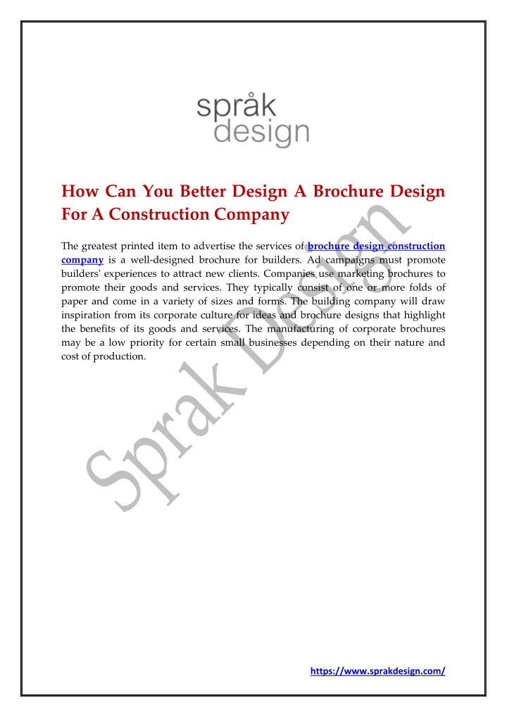 how can you better design a brochure design