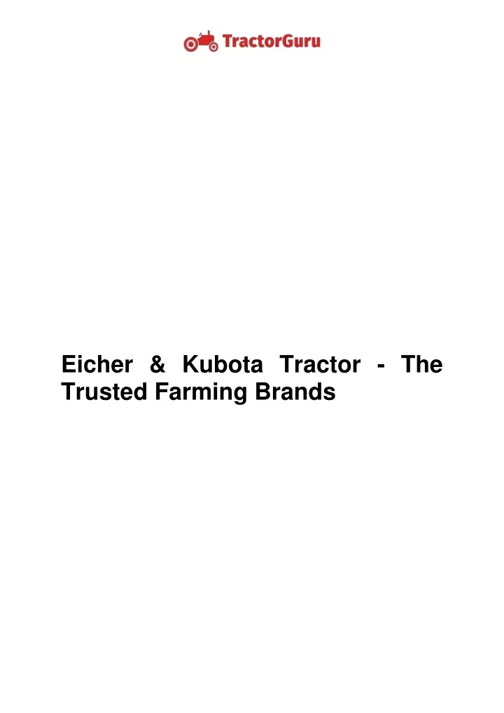 eicher kubota tractor the trusted farming brands