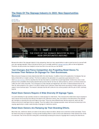 the state of the signage industry in 2022