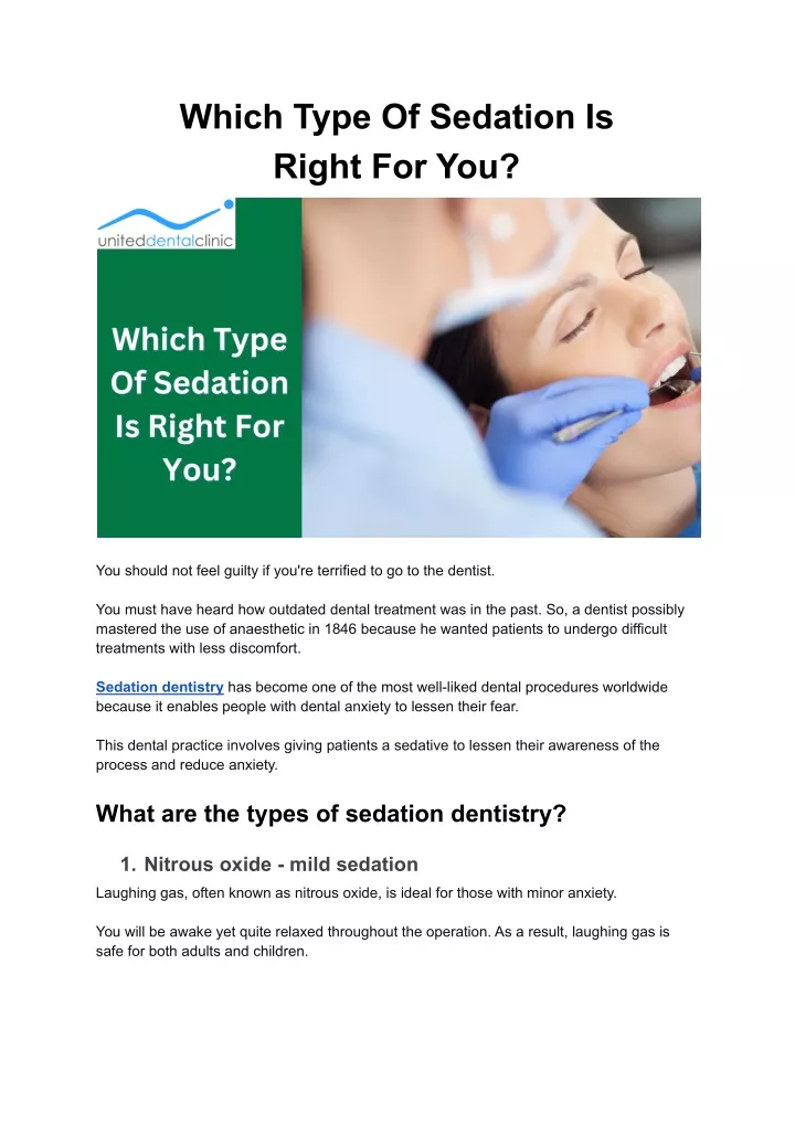 which type of sedation is right for you