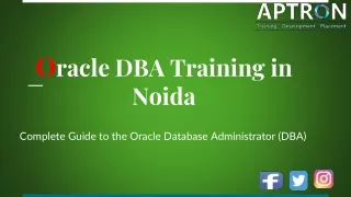 Oracle DBA Training in Noida