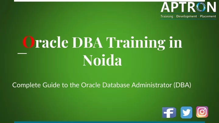 o racle dba training in noida