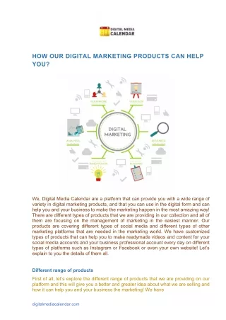 HOW OUR DIGITAL MARKETING PRODUCTS CAN HELP YOU?