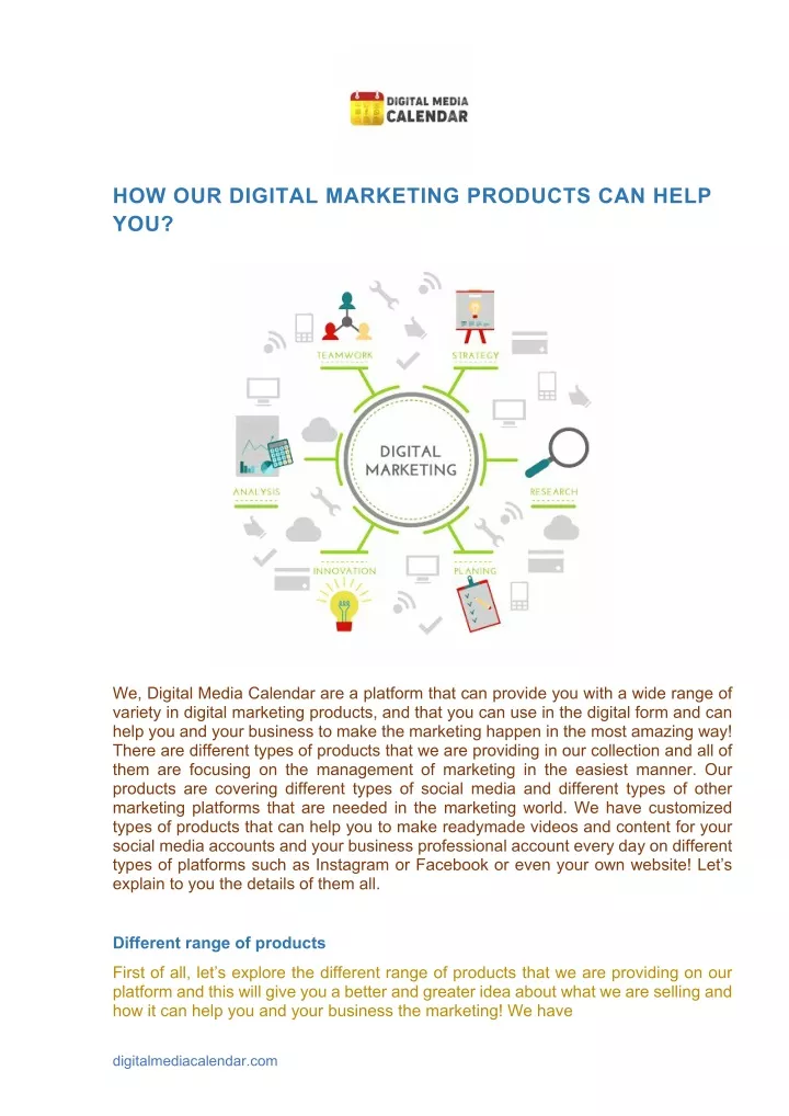 how our digital marketing products can help you