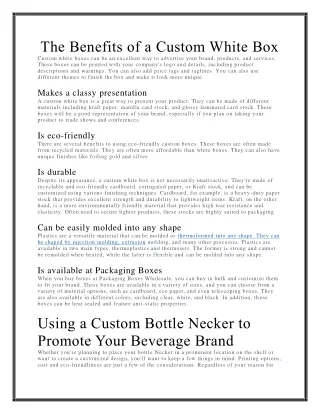 the benefits of a custom white box custom white