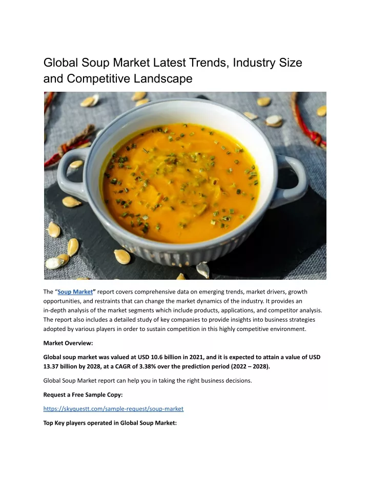 global soup market latest trends industry size