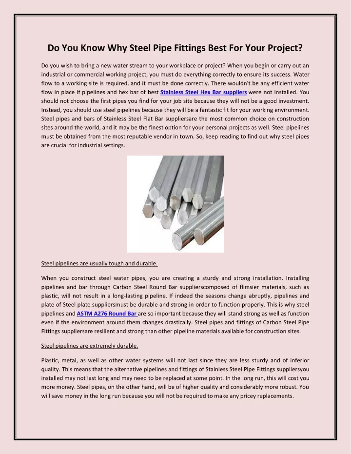do you know why steel pipe fittings best for your