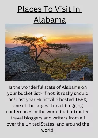 Unusual Places To Visit In Alabama