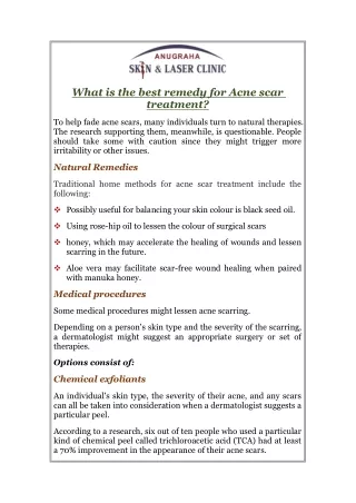 Best Acne scar treatment in Vaishali | Anugraha