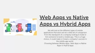 web apps vs native apps vs hybrid apps