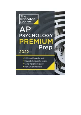 BEST PDF Princeton Review AP Psychology Premium Prep, 2022: 5 Practice Tests   Complete Content Review   Strategies & Te