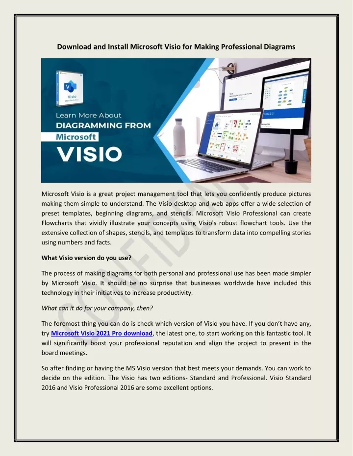 download and install microsoft visio for making