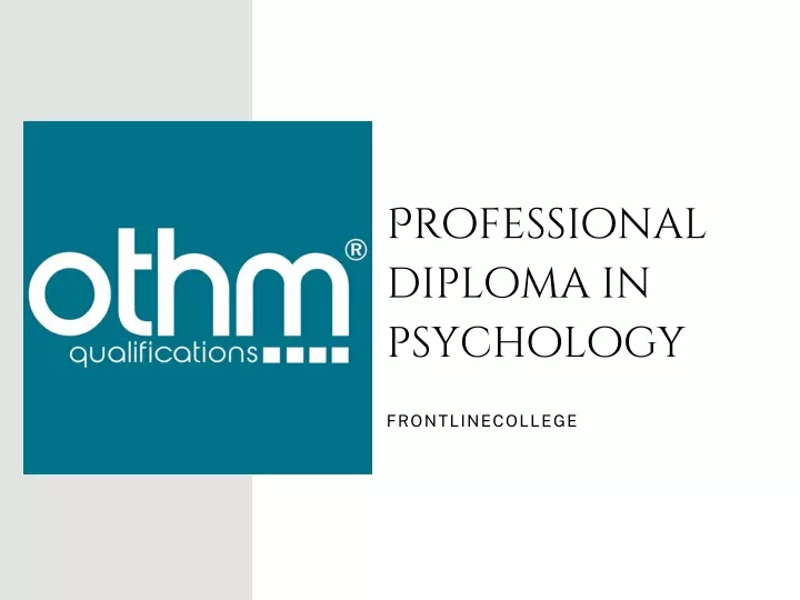 professional diploma in psychology