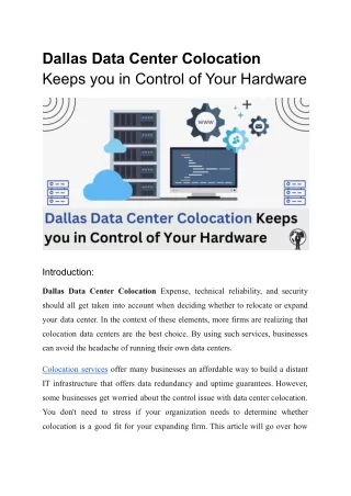 dallas data center colocation keeps