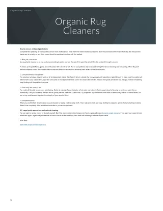organic rug cleaners