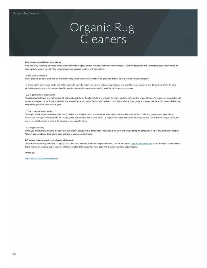 organic rug cleaners