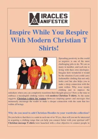 Inspire While You Respire With Modern Christian T Shirts!