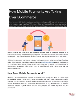 how mobile payments are taking over ecommerce