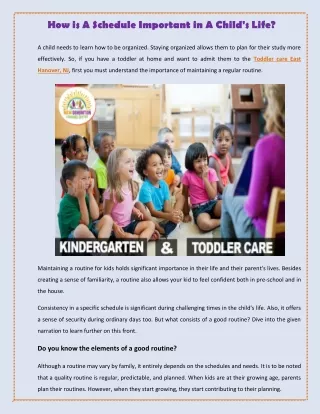 how is a schedule important in a child s life