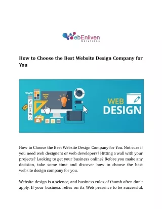 How to Choose the Best Website Design Company for You